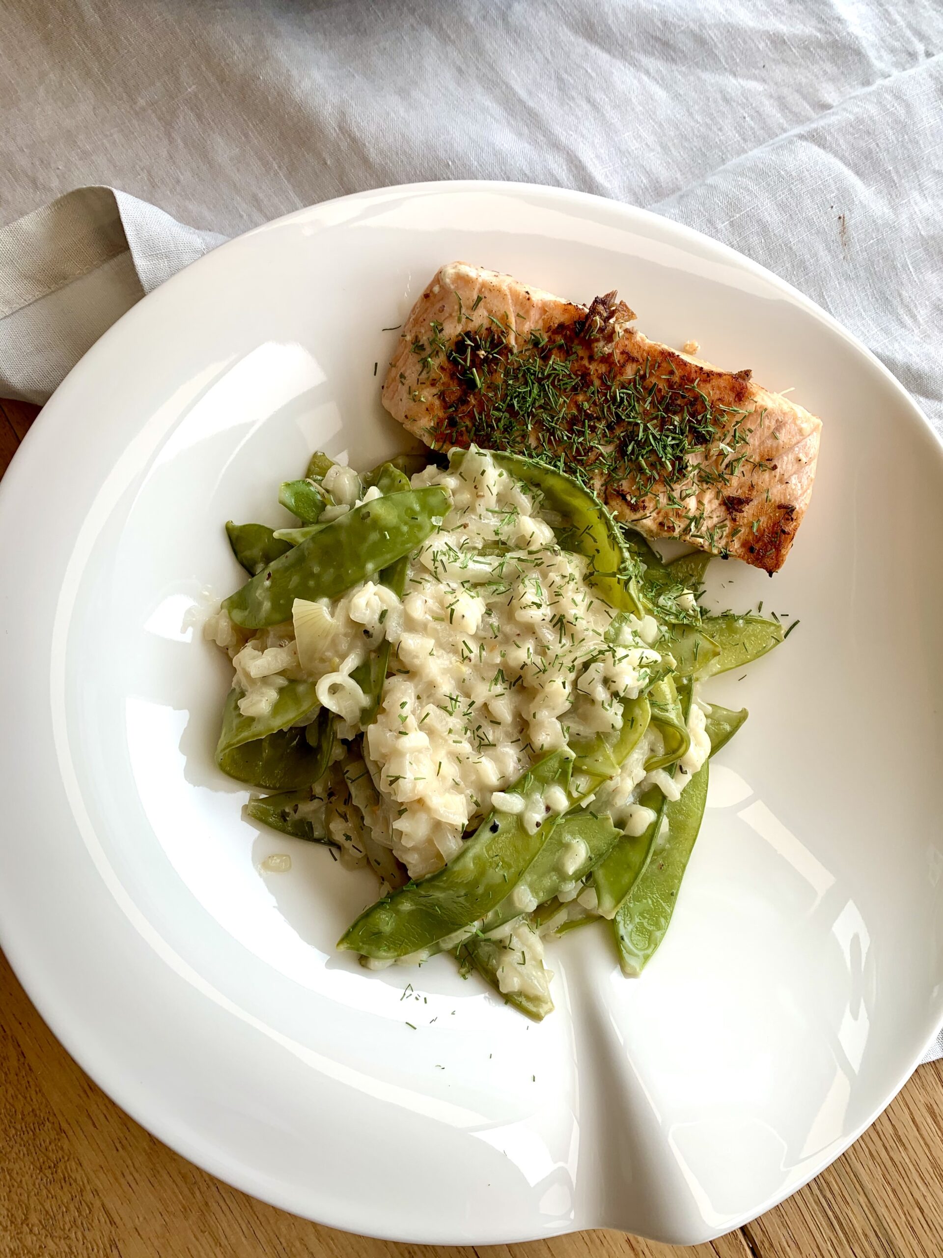 Risotto aux pois gourmands